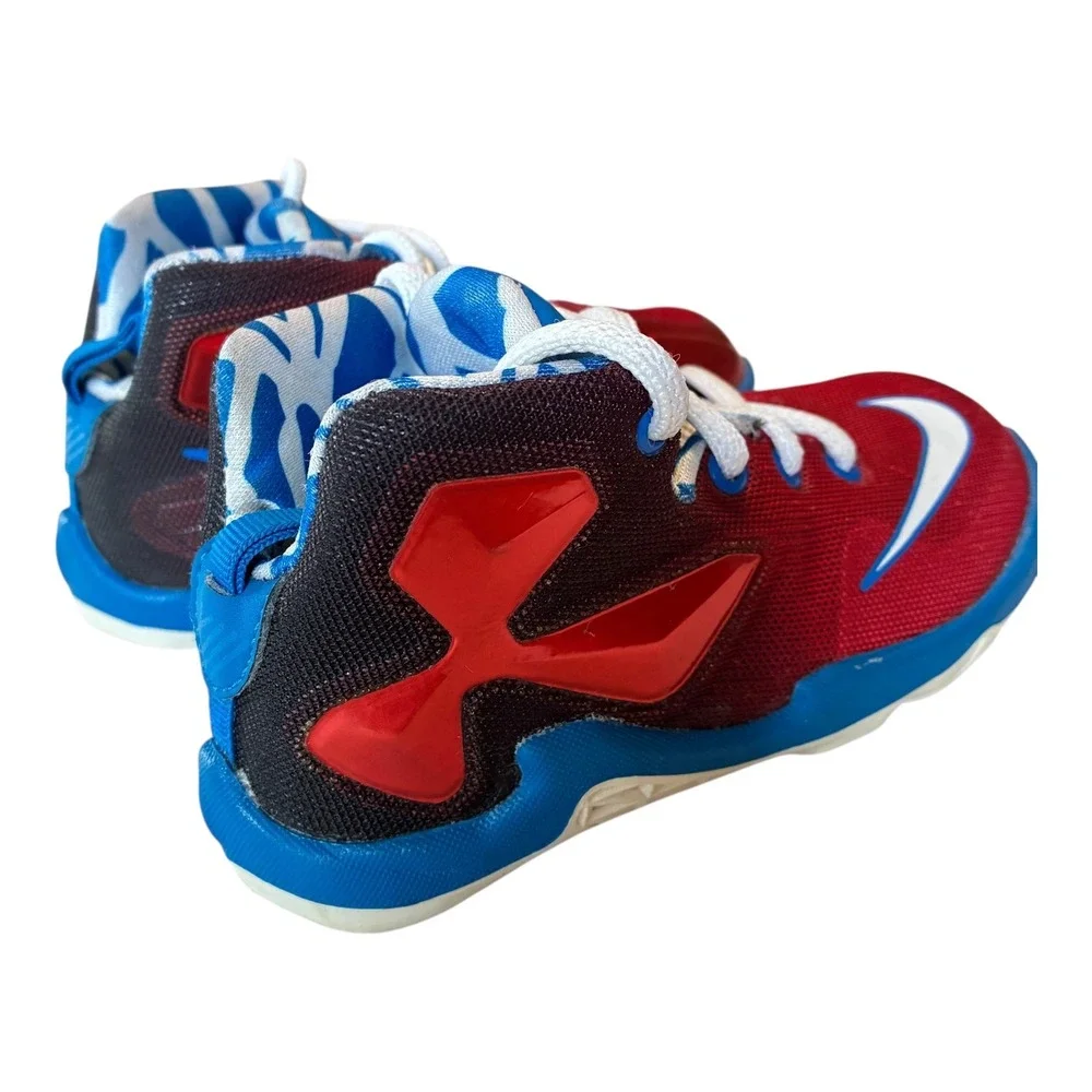 Nike LeBron‎ Witness Basketball Shoes Kids Size 8C Red Blue White Sneakers